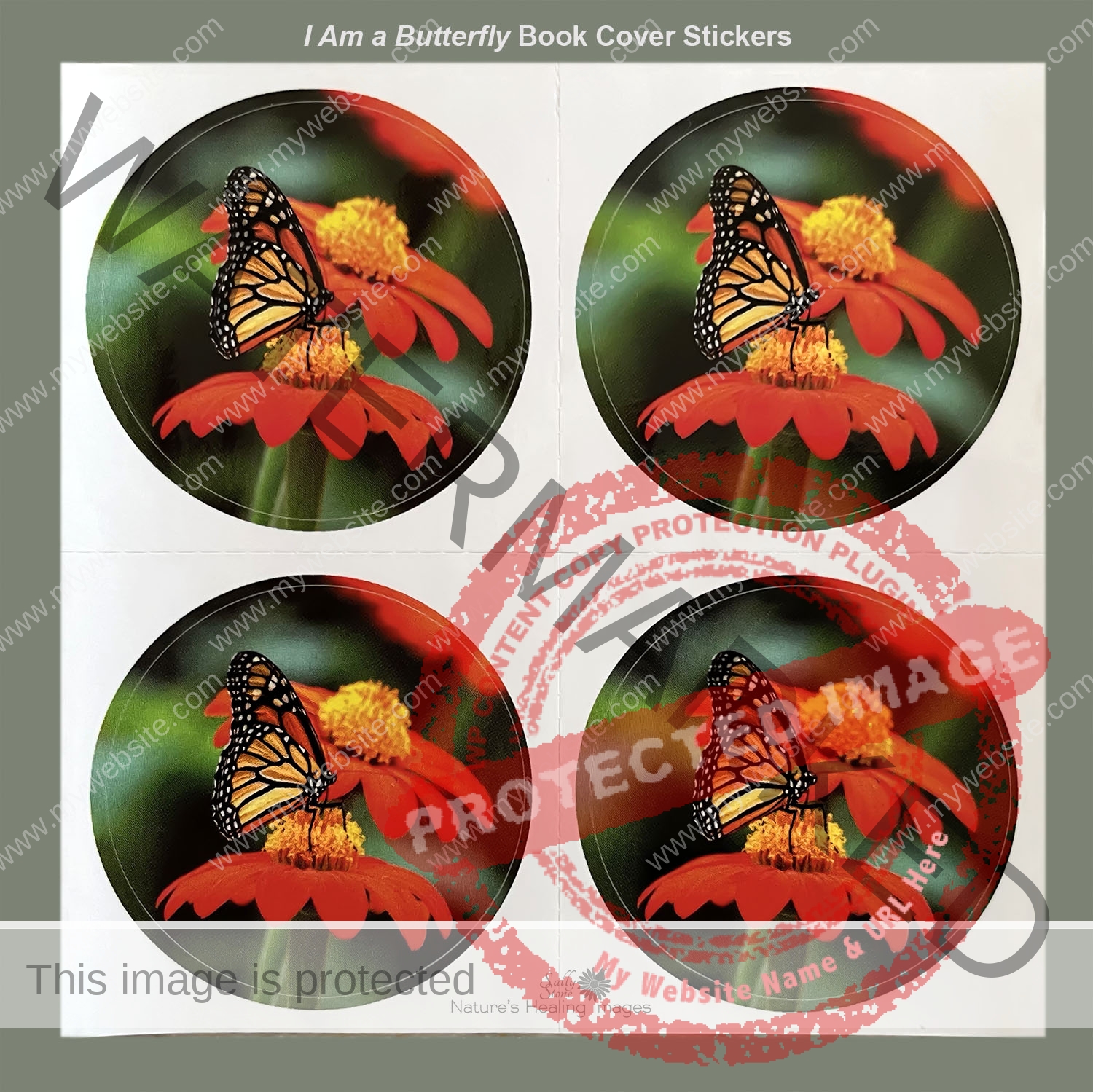 I Am a Butterfly Book Cover Stickers